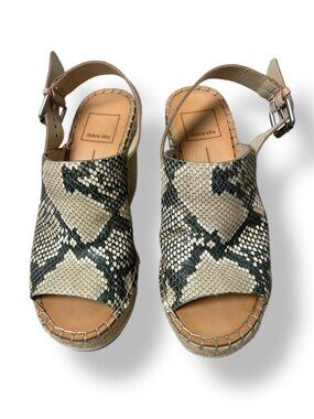 Dolce Vita Shan Peep Toe Snake Print Platform Sandal Sz 6